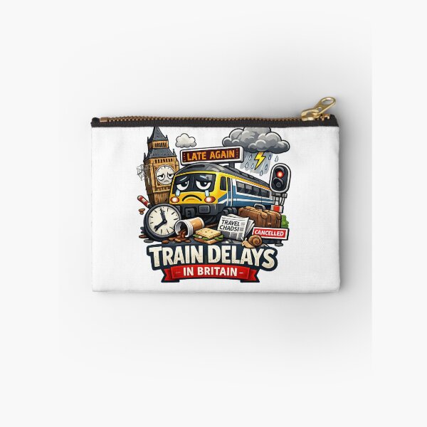 Item preview, Train Delays in Britain Funny Design – Late Again UK Railway Humour designed and sold by GarnerSupplyCo.