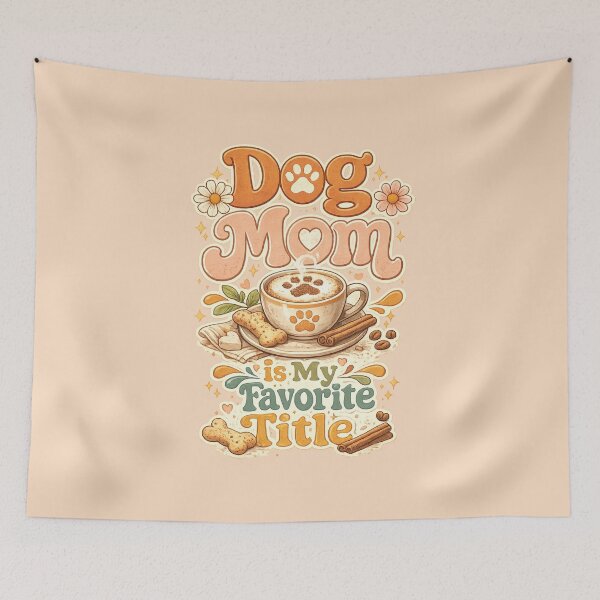 Item preview, Dog Mom is My Favorite Title Retro Vintage Puppy and Coffee Lover Gift for Women designed and sold by Im-Ara.