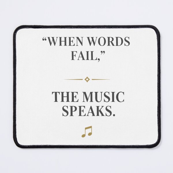 Item preview, When Words Fail The Music Speaks – Elegant Inspirational Music Quote T‑Shirt designed and sold by SonglyMusic.