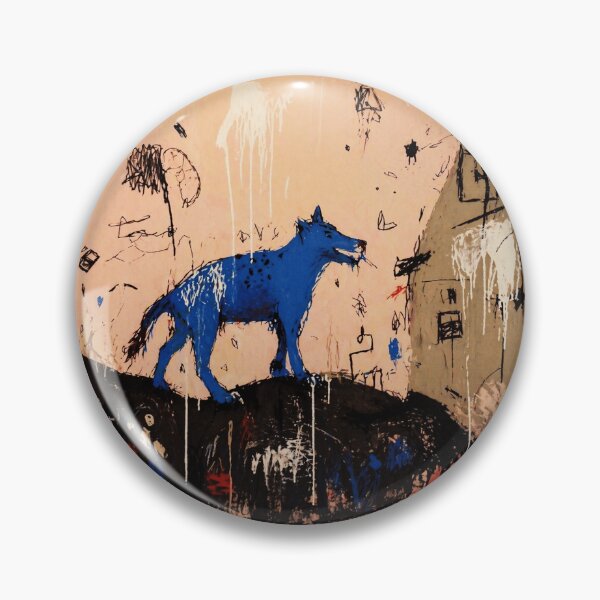 Item preview, Blue Dog on Hill Abstract Urban Painting designed and sold by Modaozushi216.