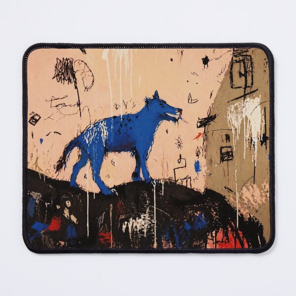 Item preview, Blue Dog on Hill Abstract Urban Painting designed and sold by Modaozushi216.