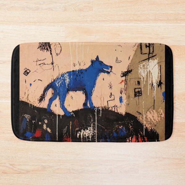 Item preview, Blue Dog on Hill Abstract Urban Painting designed and sold by Modaozushi216.