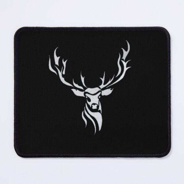 Item preview, Tribal Stag Reindeer Ink Art Black and White designed and sold by silversketchh.