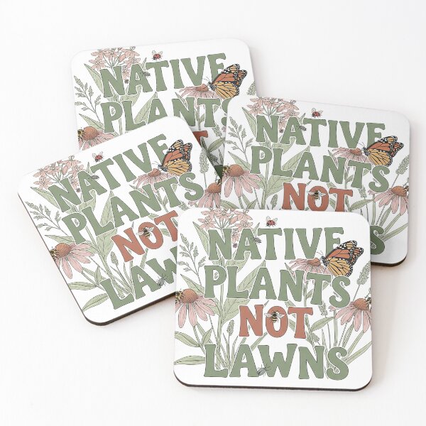 Item preview, Native Plants Not Lawns Retro Pollinator Garden Art designed and sold by SholoStudio.