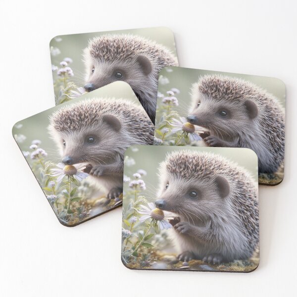 Item preview, Cute Hedgehog holding flower in soft nature aesthetic designed and sold by AESTHETIC-FLAIR.