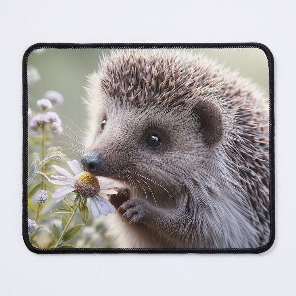 Item preview, Cute Hedgehog holding flower in soft nature aesthetic designed and sold by AESTHETIC-FLAIR.