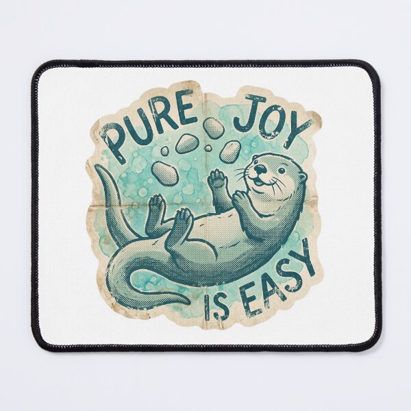Item preview, Playful Otter - Pure Joy is Easy - Vintage Sticker Art designed and sold by Mr. Pawsome.