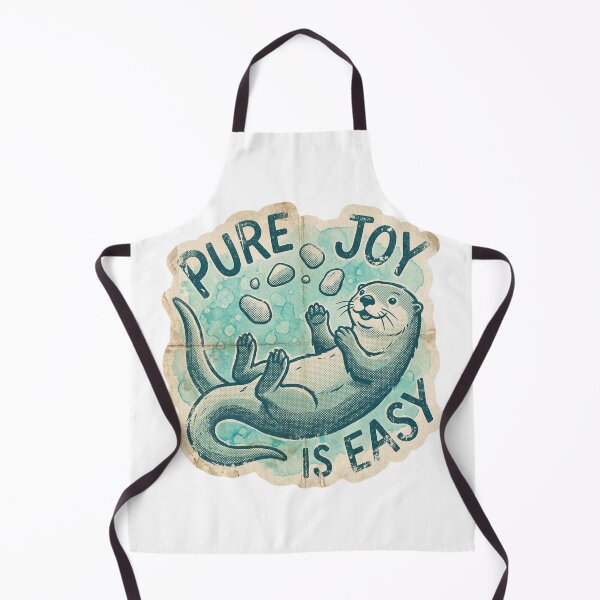 Item preview, Playful Otter - Pure Joy is Easy - Vintage Sticker Art designed and sold by Mr. Pawsome.
