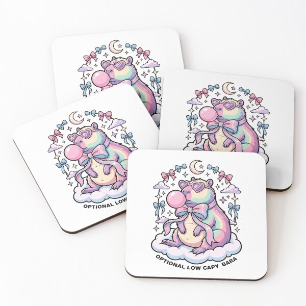 Item preview, Kawaii Pastel Rainbow Capybara with Bubblegum and Heart Sunglasses designed and sold by BumbleBloom7.