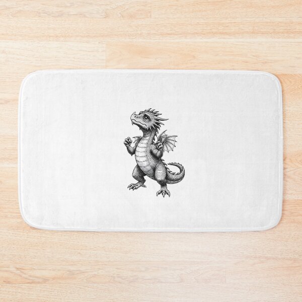 Item preview, Curious Baby Dragon in Open Landscape – Detailed Line Art Illustration designed and sold by DragonSerpent Ink.
