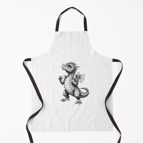 Item preview, Curious Baby Dragon in Open Landscape – Detailed Line Art Illustration designed and sold by DragonSerpent Ink.