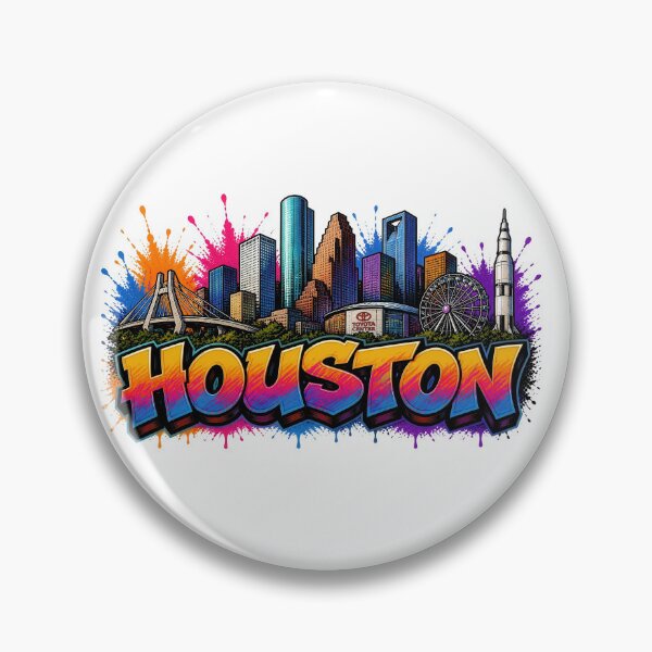 Item preview, Houston Skyline – Graffiti Style T-Shirt Design Texas - USA Travel City Art designed and sold by Earth Celebration Designs.