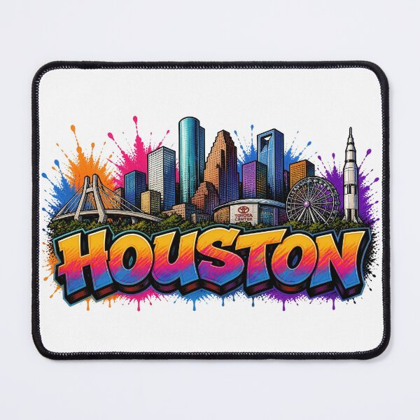Item preview, Houston Skyline – Graffiti Style T-Shirt Design Texas - USA Travel City Art designed and sold by Earth Celebration Designs.