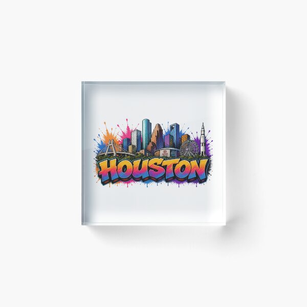 Item preview, Houston Skyline – Graffiti Style T-Shirt Design Texas - USA Travel City Art designed and sold by Earth Celebration Designs.