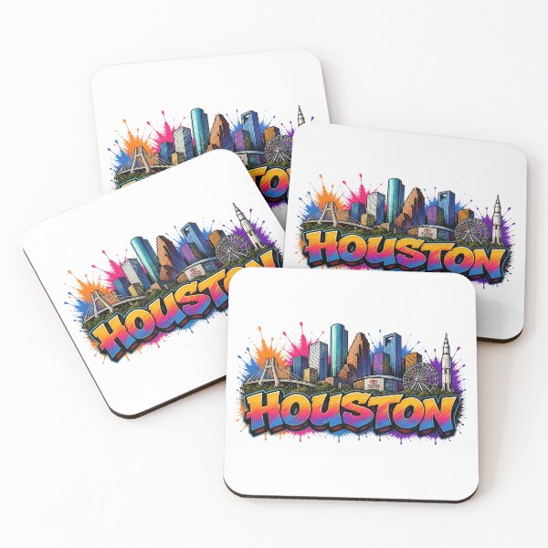 Item preview, Houston Skyline – Graffiti Style T-Shirt Design Texas - USA Travel City Art designed and sold by Earth Celebration Designs.
