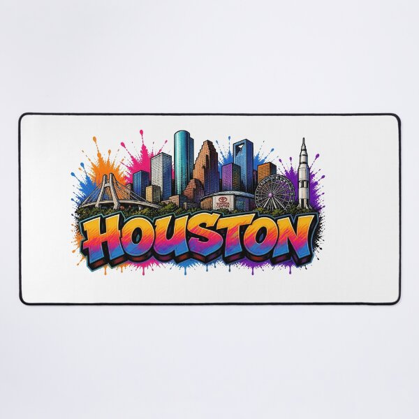 Item preview, Houston Skyline – Graffiti Style T-Shirt Design Texas - USA Travel City Art designed and sold by Earth Celebration Designs.