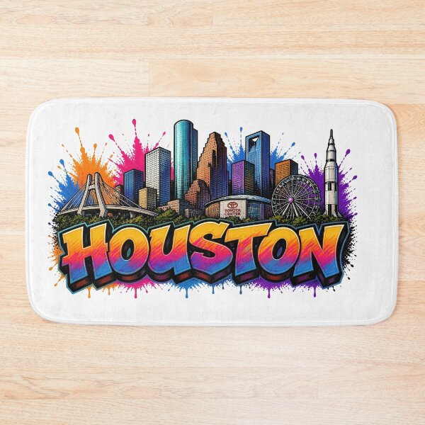 Item preview, Houston Skyline – Graffiti Style T-Shirt Design Texas - USA Travel City Art designed and sold by Earth Celebration Designs.