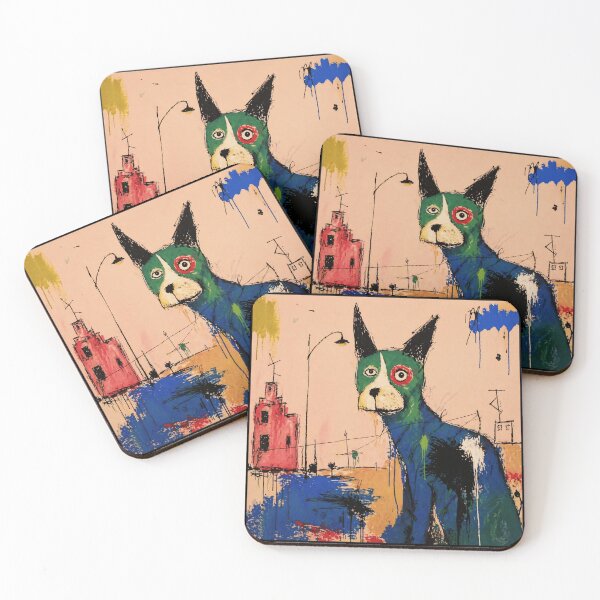 Item preview, Colorful Urban Dog Art Print with Street Energy designed and sold by Modaozushi216.