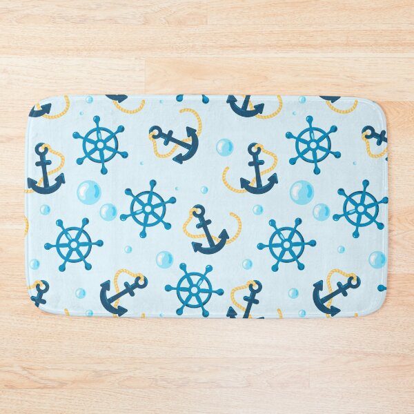 Item preview, Nautical Seamless Pattern with Anchors and Ship Wheels, Cute Marine Summer Design designed and sold by CHERRY--SHOP.