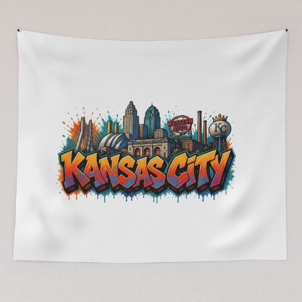 Item preview, Kansas City Skyline – Graffiti Style T-Shirt Design - USA Travel City Art designed and sold by Earth Celebration Designs.