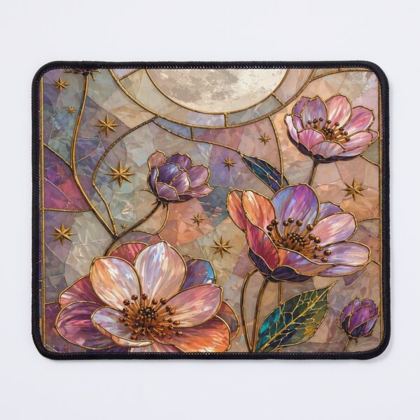 Item preview, Full moon, stars and night flowers designed and sold by BriSher.