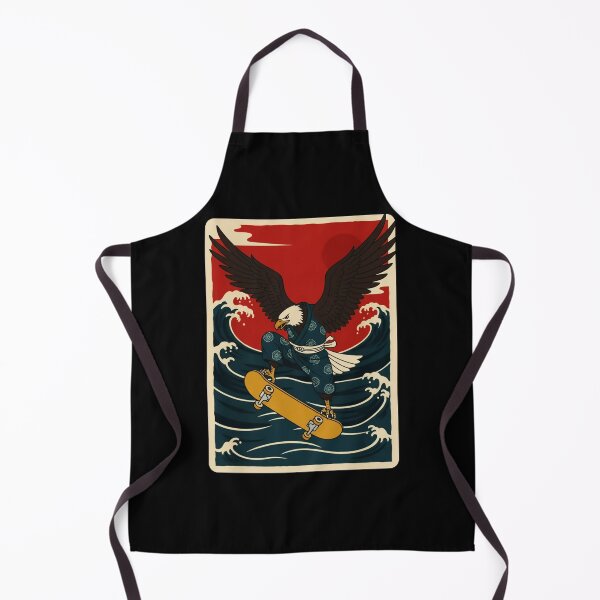 Item preview, Eagle Skateboarder in Kimono Over Ocean Waves designed and sold by JordynLadukeg65.