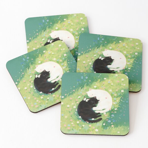 Item preview, Black cat and white cat designed and sold by xianxiu-ling.