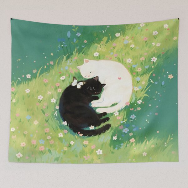 Item preview, Black cat and white cat designed and sold by xianxiu-ling.