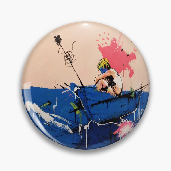 Item preview, Abstract Fisherman in Blue Boat Expressionist  designed and sold by Modaozushi216.