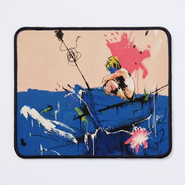 Item preview, Abstract Fisherman in Blue Boat Expressionist designed and sold by Modaozushi216.