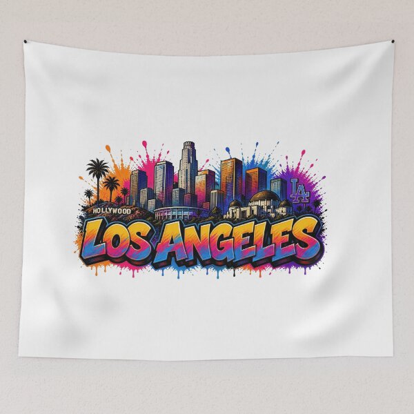 Item preview, Los Angeles Skyline – Graffiti Style T-Shirt Design California designed and sold by Earth Celebration Designs.