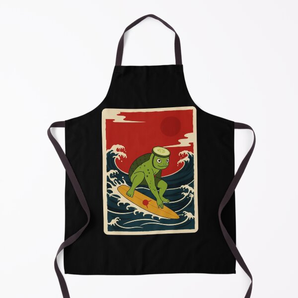 Item preview, Surfing Turtle with Cucumber Slice Retro Wave designed and sold by JordynLadukeg65.