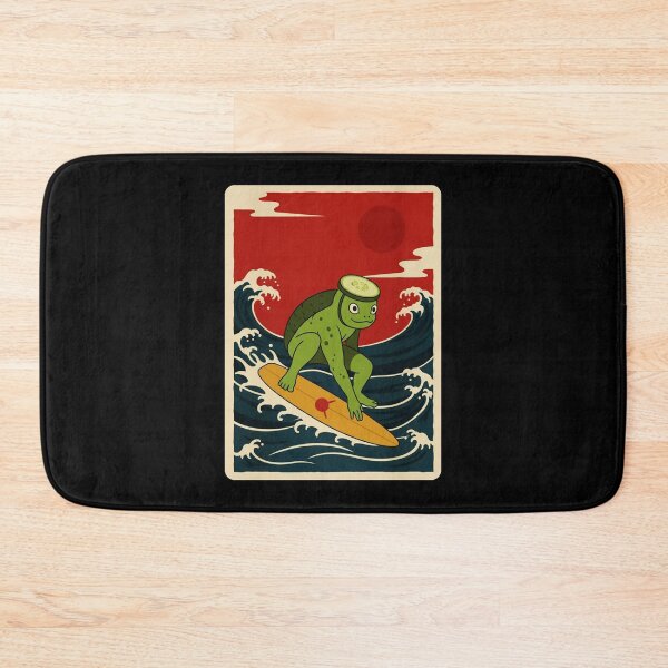 Item preview, Surfing Turtle with Cucumber Slice Retro Wave  designed and sold by JordynLadukeg65.