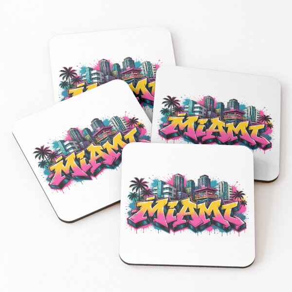 Item preview, Miami Skyline – Graffiti Style T-Shirt Design Florida - USA Beach City Art designed and sold by Earth Celebration Designs.