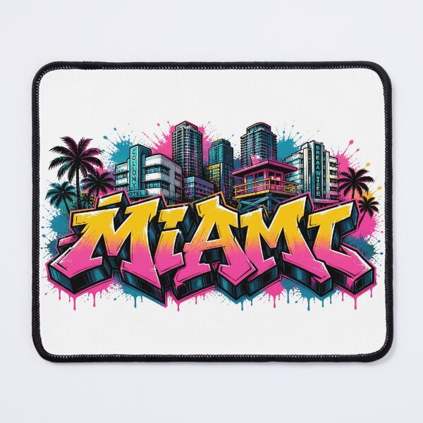Item preview, Miami Skyline – Graffiti Style T-Shirt Design Florida - USA Beach City Art designed and sold by Earth Celebration Designs.