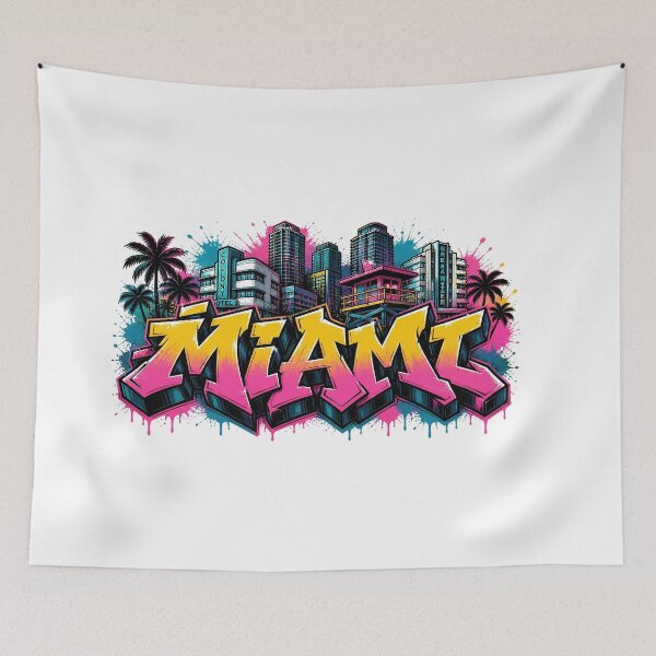 Item preview, Miami Skyline – Graffiti Style T-Shirt Design Florida - USA Beach City Art designed and sold by Earth Celebration Designs.