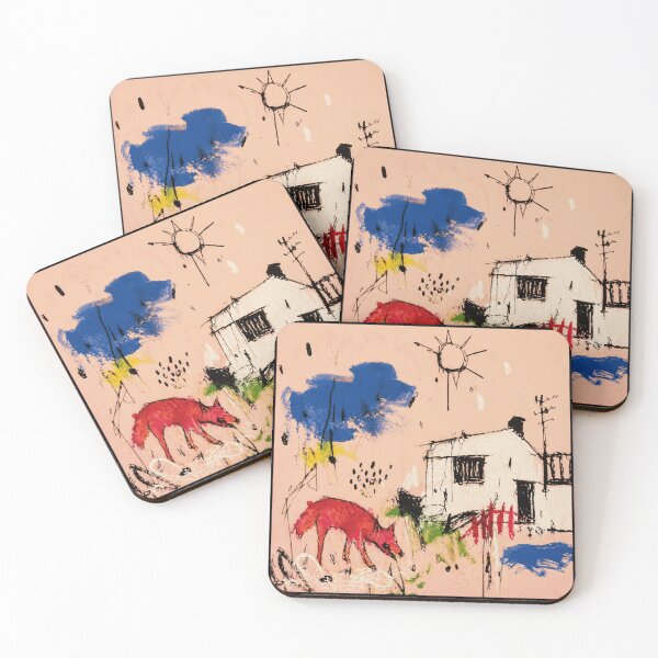 Item preview, Fox Countryside Abstract Painting with Raw Sketch Style designed and sold by Modaozushi216.