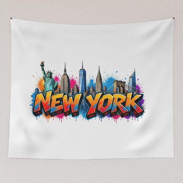 Item preview, New York Skyline – Graffiti Style T-Shirt Design - NYC USA Urban Art designed and sold by Earth Celebration Designs.