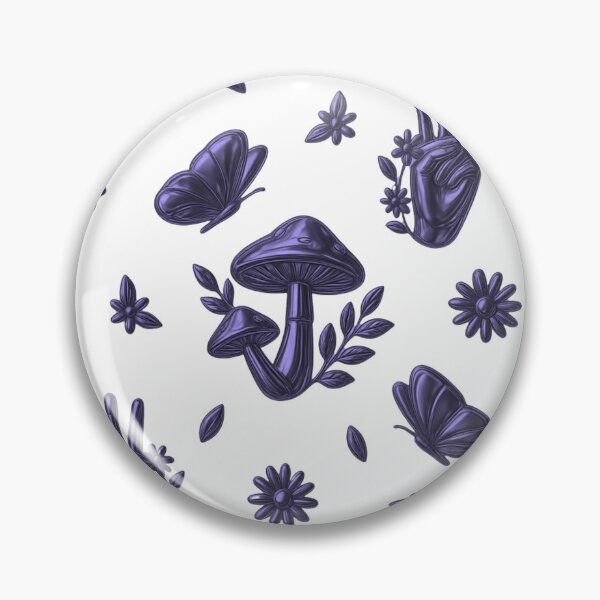 Item preview, Purple Witchy Aesthetic Pattern – Mushrooms, Butterflies & Floral Peace Design designed and sold by Lillies-2003.