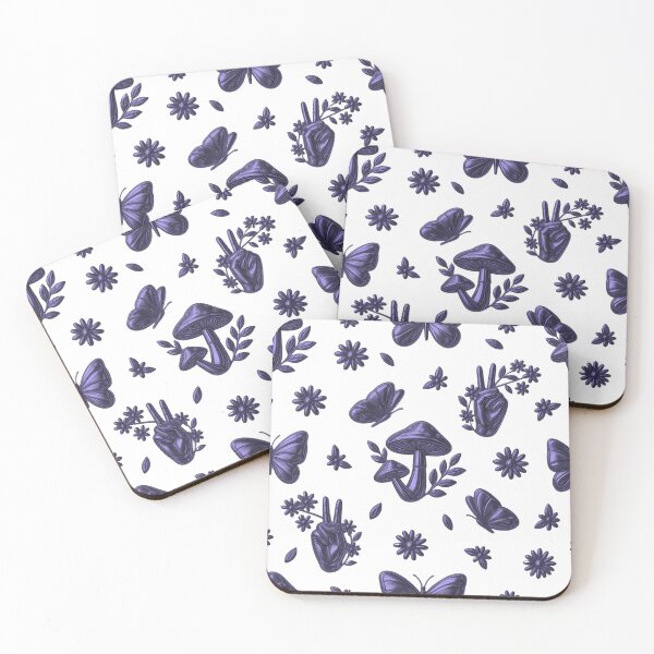 Item preview, Purple Witchy Aesthetic Pattern – Mushrooms, Butterflies & Floral Peace Design designed and sold by Lillies-2003.