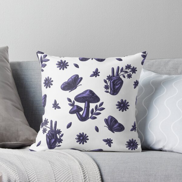 Item preview, Purple Witchy Aesthetic Pattern – Mushrooms, Butterflies & Floral Peace Design designed and sold by Lillies-2003.