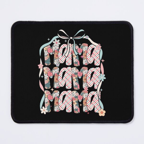 Item preview, Mama Floral Bow Checkered Letters designed and sold by zamiokaline.