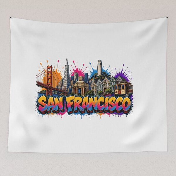 Item preview, San Francisco Skyline – Graffiti Style T-Shirt Design California USA Urban Art designed and sold by Earth Celebration Designs.