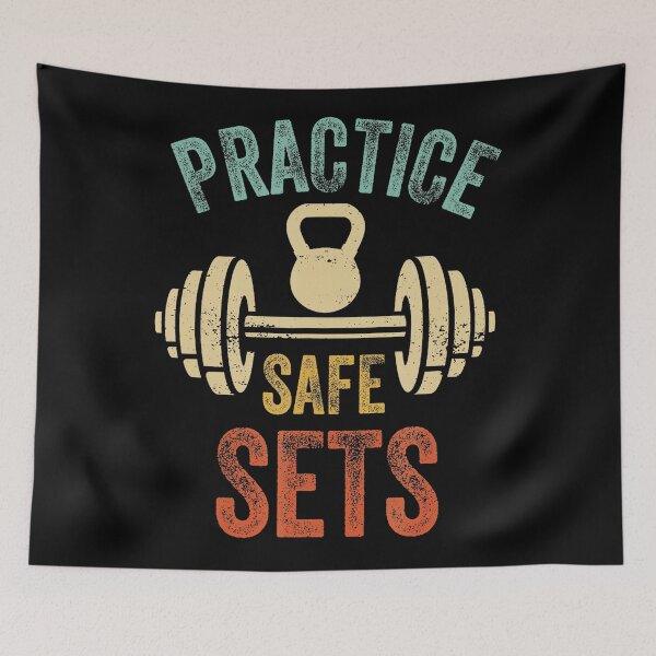 Item preview, Practice Safe Sets Funny Vintage Gym Quote designed and sold by eliramaison.