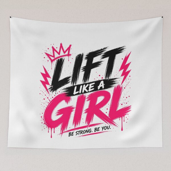 Aperçu de l'œuvre T-shirt graphique streetwear Lift Like A Girl créée et vendue par StoryInCode.