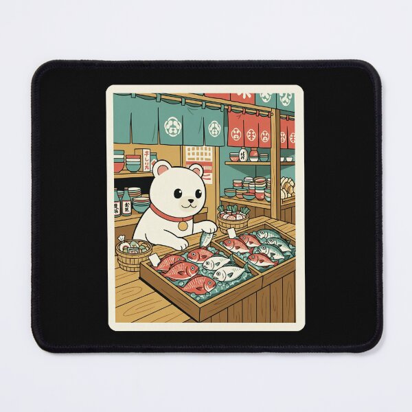Item preview, Cute Bear Fish Market Japanese Shop Scene designed and sold by JordynLadukeg65.