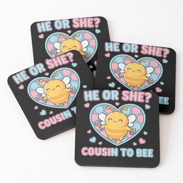 Item preview, Gender Reveal He Or She Cousin To Bee Baby Shower designed and sold by LuminOrb.