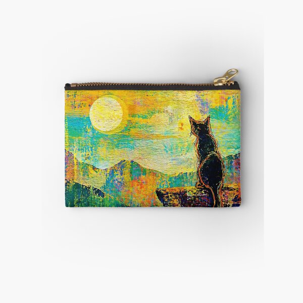 Item preview, Cat Watching Moon Colorful Abstract Landscape  designed and sold by Modaozushi216.