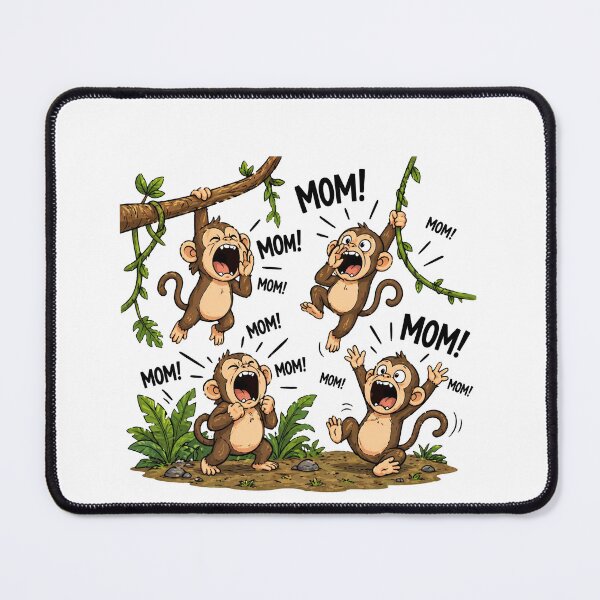 Item preview, Monkey Mom Mom Mom - Funny Mom Monkey designed and sold by vintagearttee.
