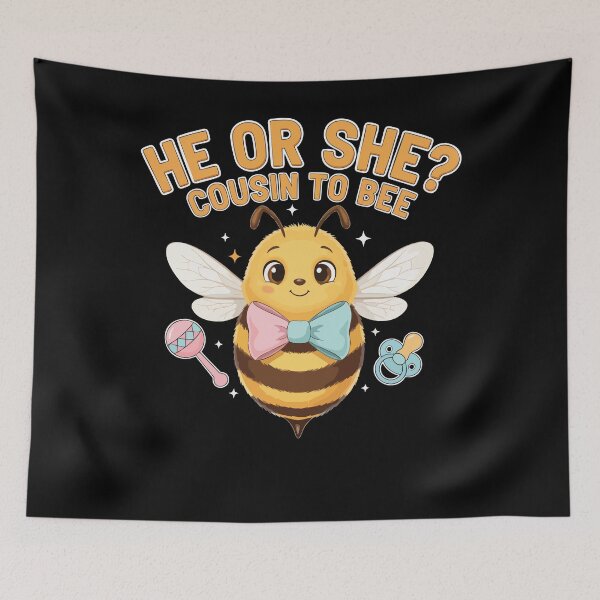 Item preview, Gender Reveal He Or She Cousin To Bee Baby Shower designed and sold by LuminOrb.